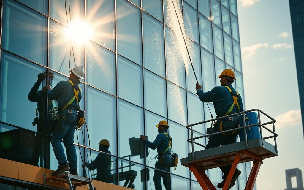 تنظيف واجهات المباني والشركات